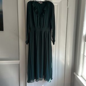 Nannette Nannette LePore Swiss dot maxi dress green size 16